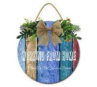 Working from Home Wood Sign Please Do Not Knock or Disturb Hanging Wood Plaque Working from Home Outdoor Decor Wooden Don't Disturb Front Door Sign for Office Clinics Law Firms Commerical Salon Use