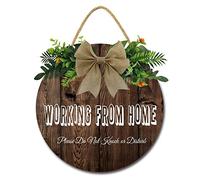 Working from Home Wood Sign Please Do Not Knock or Disturb Hanging Wood Plaque Working from Home Outdoor Decor Wooden Don't Disturb Front Door Sign for Office Clinics Law Firms Commerical Salon Use