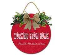 Working from Home Wood Sign Please Do Not Knock or Disturb Hanging Wood Plaque Working from Home Outdoor Decor Wooden Don't Disturb Front Door Sign for Office Clinics Law Firms Commerical Salon Use
