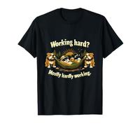 Working Hard Mostly Hardly Working Bulldog Hammock T-Shirt