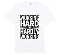 Working Hard Or Hardly Working Funny Office Comfort Colors Adult Heavyweight T-Shirt