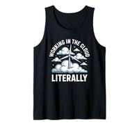 Working in The Cloud Literally Wind Turbine Technician Tank Top