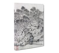 Working In The Garden By Wen Zhengming Asian Japanese Canvas Wall Art Print Ready to Hang, Framed Picture for Living Room Bedroom Home Office Décor, 20x14 Inch (50x35 cm)