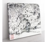 Working in the Garden by Wen Zhengming Asian Japanese Canvas Wall Art Print Ready to Hang, Framed Picture for Living Room Bedroom Home Office Décor, 50x50 cm (20x20 Inch)