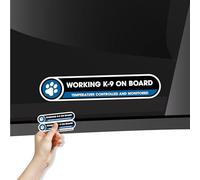 Working K9 on Board Stickers for Car | Working Dog on Board Temperature Controlled and Monitored Stickers | 2 Pack 1x5 Inches Glossy Laminated Dog Stickers | K9 in Vehicle Awareness Stickers