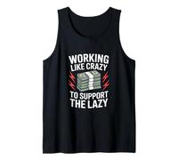 Working Like Crazy Funny Saying Money Vintage Band Tank Top