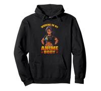Working On My Anime Body Vintage Muscular Anime Bodybuilder Pullover Hoodie