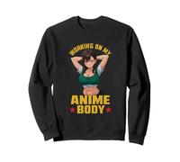 Working On My Anime Body Vintage Muscular Anime Girl Sweatshirt