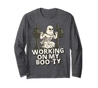 Working On My Boo-ty Funny Halloween Muscular Ghost Spooky Long Sleeve T-Shirt