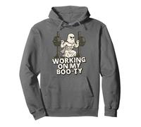 Working On My Boo-ty Funny Halloween Muscular Ghost Spooky Pullover Hoodie