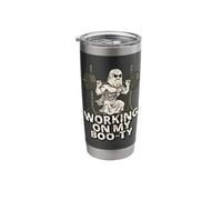 Working On My Boo-ty Funny Halloween Muscular Ghost Spooky Stainless Steel Insulated Tumbler