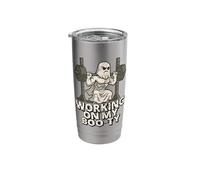Working On My Boo-ty Funny Halloween Muscular Ghost Spooky Stainless Steel Insulated Tumbler