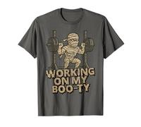 Working On My Boo-ty Funny Halloween Muscular Mummy Spooky T-Shirt