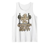 Working On My Boo-ty Funny Halloween Muscular Mummy Spooky Tank Top