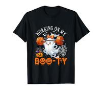 Working On My Boo-ty Halloween Boo Bow Tie Weightlifting Gym T-Shirt