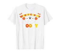 Working On My Booty Funny Gym Halloween Workout Ghost Meme Value Graphic T-Shirt, Men, White, S