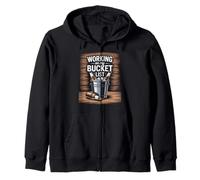Working On My Bucket List Sarcastic Beer Beverage Graphic Zip Hoodie