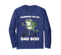 Working on My Dad BOD Funny Frog Father's Day Long Sleeve T-Shirt