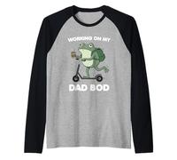Working on My Dad BOD Funny Frog Father's Day Raglan Baseball Tee