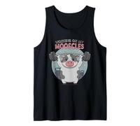 Working On My Mooscles Cute Cow Weightlifting Gym Humor Tank Top