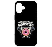 Working On My Mooscles Humor Fitness Gym Doughnut Men Women Case for iPhone 16