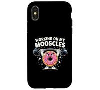 Working On My Mooscles Humor Fitness Gym Doughnut Men Women Case for iPhone X/XS
