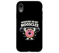 Working On My Mooscles Humor Fitness Gym Doughnut Men Women Case for iPhone XR