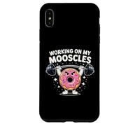 Working On My Mooscles Humor Fitness Gym Doughnut Men Women Case for iPhone XS Max