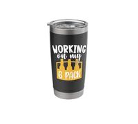 Working On My Six Pack Gym and Team Drinking Beer Lover Stainless Steel Insulated Tumbler