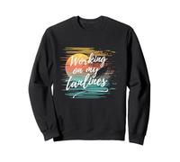 Working On My Tanlines, Funny Tanning Spray Salon Beach Sweatshirt