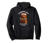 Working Out Because Murder Is Wrong Cat Pullover Hoodie