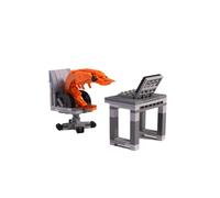 Working Shrimp Man Building Blocks Set, Desktop Creative Decoration for Office and Room, 155Pcs Building Model Kits for Teens to Build