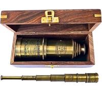 Working Telescope, Engraved Spyglass, Pirate Telescope, Gift for Husband, Son Gift, Gift for Him, (19 inches Brass)