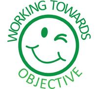 "Working towards objective" Self inking teacher reward stamp X12152