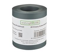 Workinghouse PP Privacy Screen Strips for Double Rod Panels (Fence Privacy Screen) 1.1 mm Thickness - 10 Strips Each 2.55 m Length x 19 cm Height - Weatherproof, Maintenance-Free, Dimensionally Stable