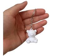 WORKIRAN Teddy Bear Key Fob Durable Plastic Cute Keyrings for Keys, Bags or Zippers