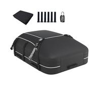 WORKKOOL 15 cu ft Waterproof Roof Bag with Anti-Slip Mat & Lock - Universal Car Top Storage for SUV/Estates - Foldable Cargo Carrier (44"x34"x17")