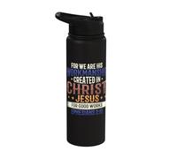 Workmanship Created in Christ Religious Crafting Stainless Steel Insulated Water Bottle