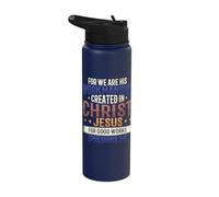 Workmanship Created in Christ Religious Crafting Stainless Steel Insulated Water Bottle