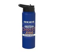 Workmanship Created in Christ Religious Crafting Stainless Steel Insulated Water Bottle