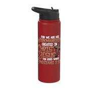 Workmanship Created in Christ Religious Crafting Stainless Steel Insulated Water Bottle