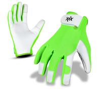 WORKMAXX Ladies Leather Gardening Gloves Thorn Proof Rigger Garden work gloves, Safety Working Gloves, Premium Quality (PARROT GREEN, SMALL)