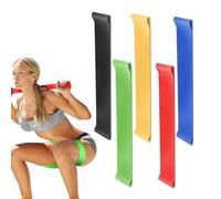 Workout Bands - 5-Piece Resistance Set for Stretching, Yoga, Pilates | Flexible Fitness Straps for Women Men, Strength Training Loops, Indoor Home Gym Accessories, Body Sculpting Exercise Bands