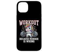 Workout Because Murder Is Wrong Funny Magical Unicorn Lovers Case for iPhone 14 Plus