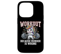 Workout Because Murder Is Wrong Funny Magical Unicorn Lovers Case for iPhone 14 Pro