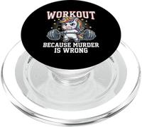 Workout Because Murder Is Wrong Funny Magical Unicorn Lovers PopSockets PopGrip for MagSafe