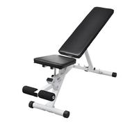 Workout Bench Black 133x41x47.5cm Steel 5-Level Adjustable PU Padded HomeGymXL+