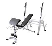 Workout Bench Steel Frame Black PU 150x45x123cm Adjustable 7-levelBack Max100kg