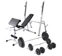 Workout Bench with Weight Rack Barbell and Dumbbell Set Weight Bench vidaXL