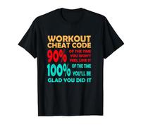 Workout Cheat Code Value Graphic T-Shirt, Men, Black, L